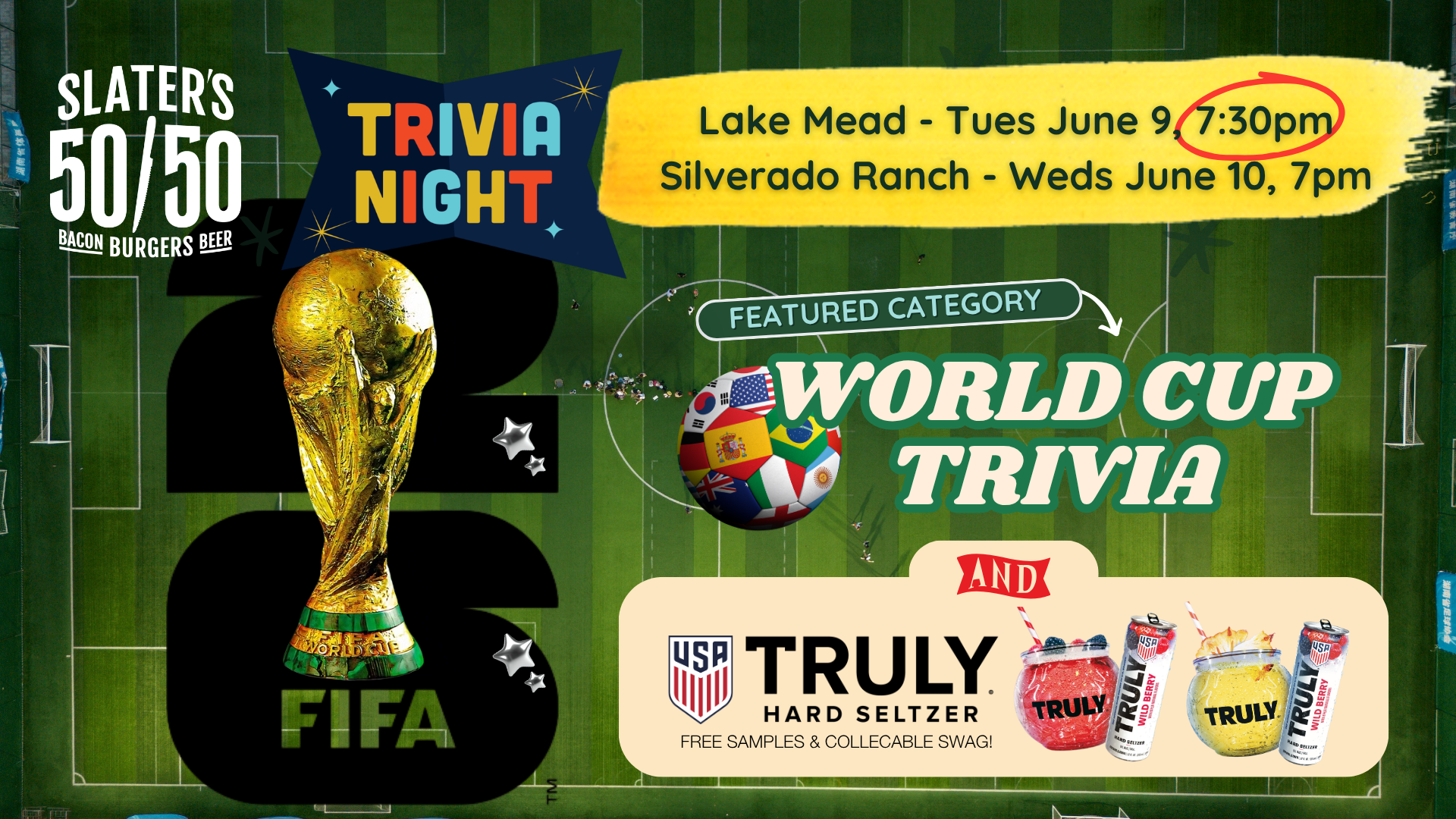 World Cup Trivia Night at Slater’s 50/50 Vegas