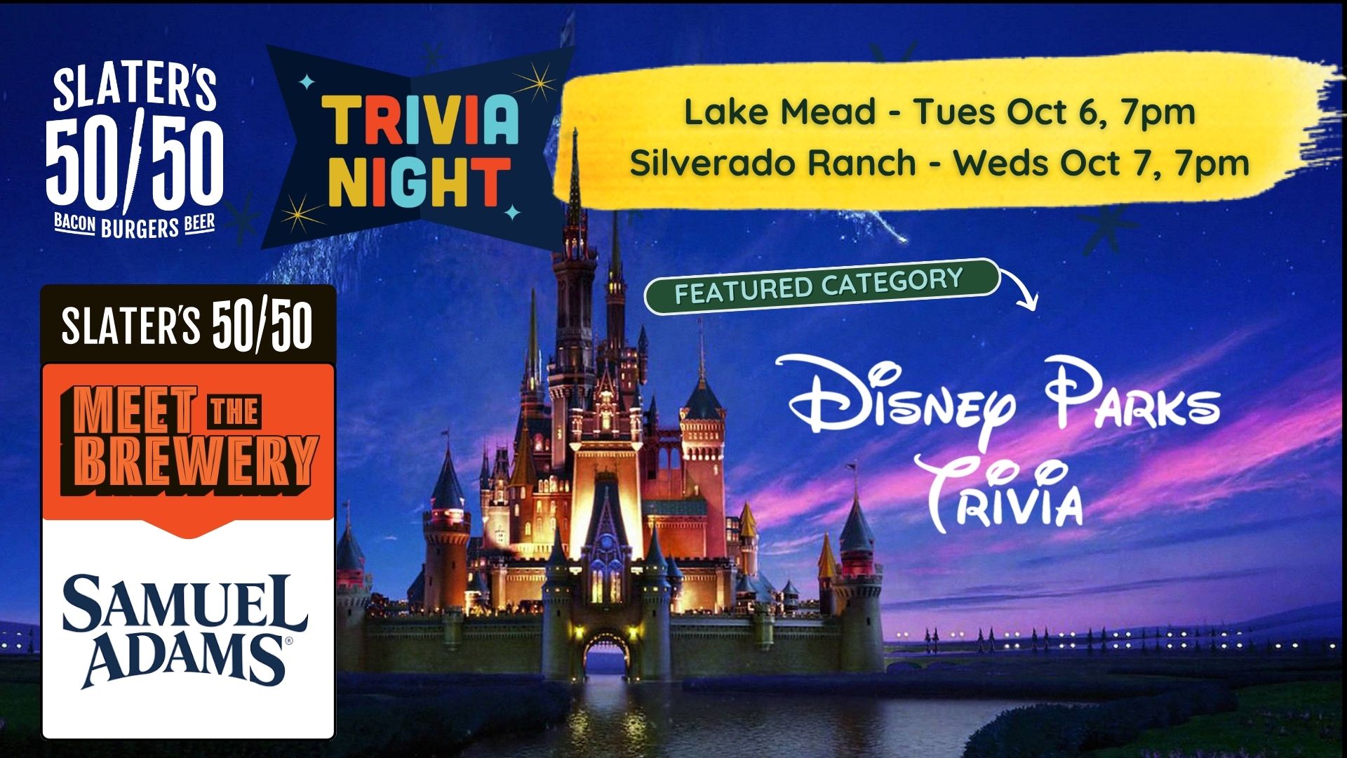 Disney Parks Trivia Night Las Vegas | Slater’s 50/50