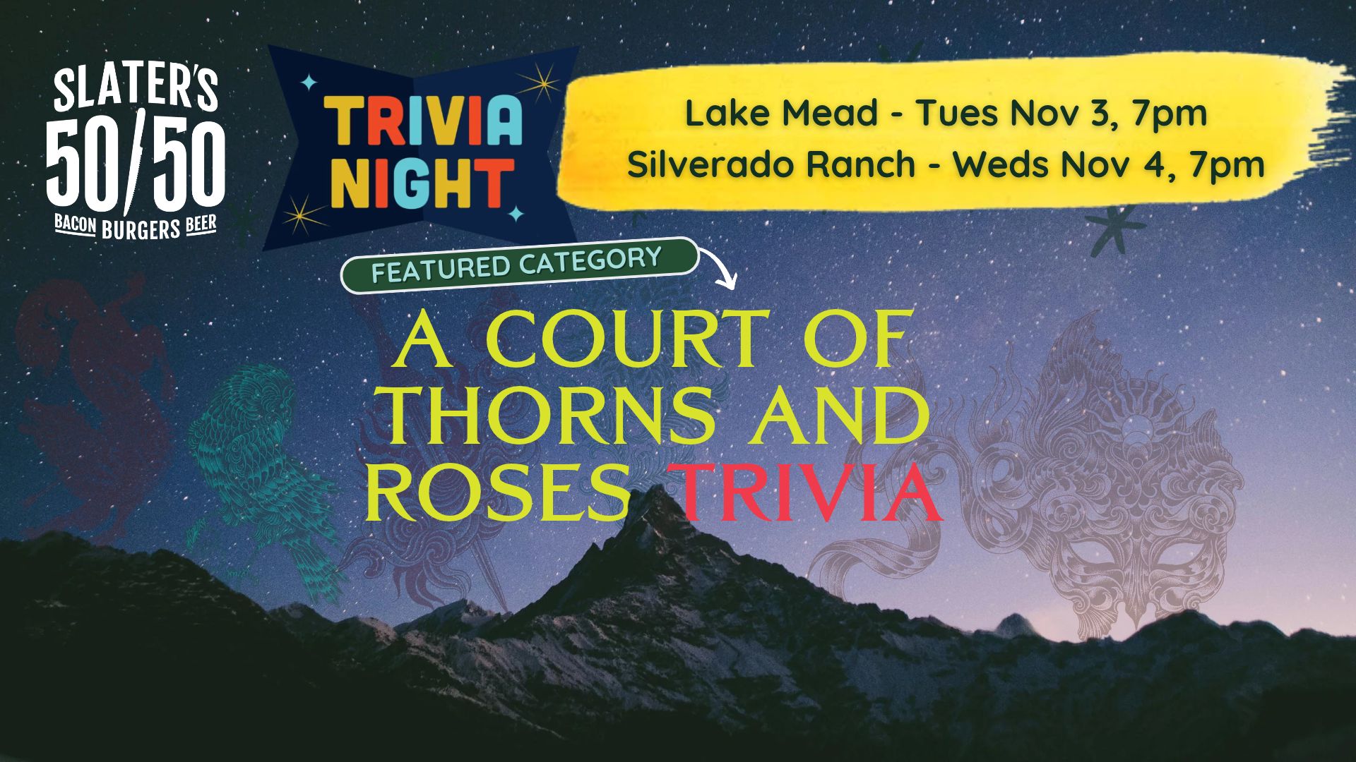 A Court of Thorns and Roses Trivia | Slater’s Las Vegas